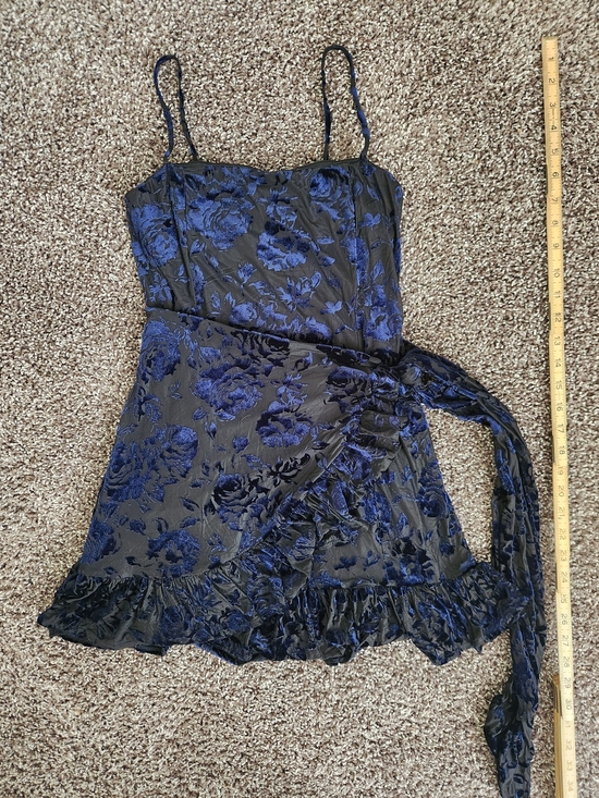 Intimately By Free People Dresses & Skirts - Intimately Free People Blue Floral Velvet Wrap Dress Size XS